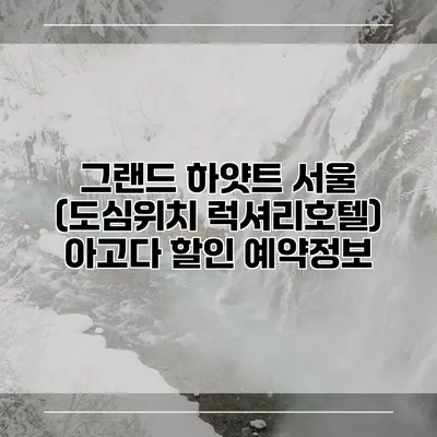 그랜드 하얏트 서울 (도심위치 럭셔리호텔) 아고다 할인 예약정보