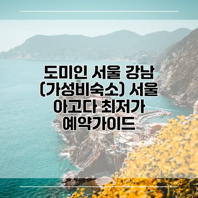 도미인 서울 강남 (가성비숙소) 서울 아고다 최저가 예약가이드