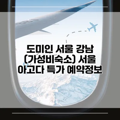 도미인 서울 강남 (가성비숙소) 서울 아고다 특가 예약정보