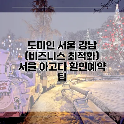 도미인 서울 강남 (비즈니스 최적화) 서울 아고다 할인예약 팁