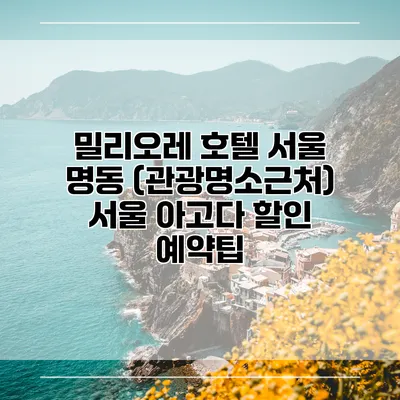 밀리오레 호텔 서울 명동 (관광명소근처) 서울 아고다 할인 예약팁