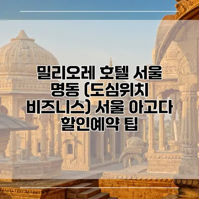 밀리오레 호텔 서울 명동 (도심위치 비즈니스) 서울 아고다 할인예약 팁