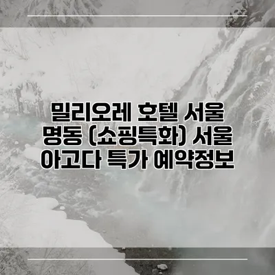 밀리오레 호텔 서울 명동 (쇼핑특화) 서울 아고다 특가 예약정보