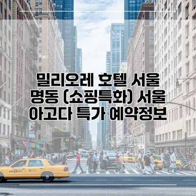 밀리오레 호텔 서울 명동 (쇼핑특화) 서울 아고다 특가 예약정보