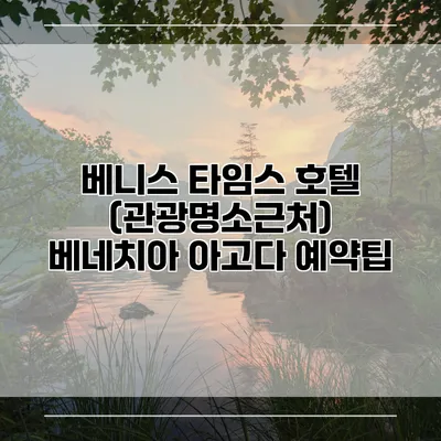 베니스 타임스 호텔 (관광명소근처) 베네치아 아고다 예약팁