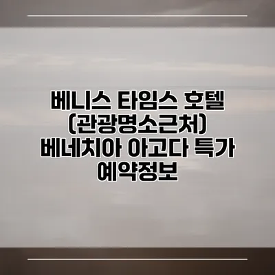 베니스 타임스 호텔 (관광명소근처) 베네치아 아고다 특가 예약정보