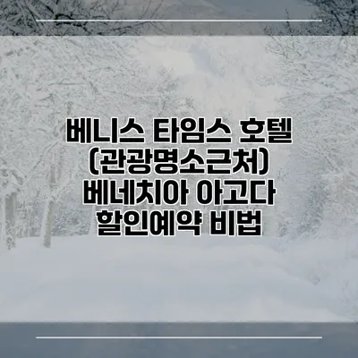 베니스 타임스 호텔 (관광명소근처) 베네치아 아고다 할인예약 비법