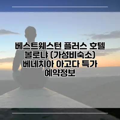 베스트웨스턴 플러스 호텔 볼로냐 (가성비숙소) 베네치아 아고다 특가 예약정보