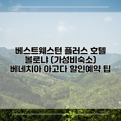 베스트웨스턴 플러스 호텔 볼로냐 (가성비숙소) 베네치아 아고다 할인예약 팁