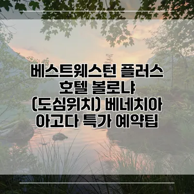 베스트웨스턴 플러스 호텔 볼로냐 (도심위치) 베네치아 아고다 특가 예약팁