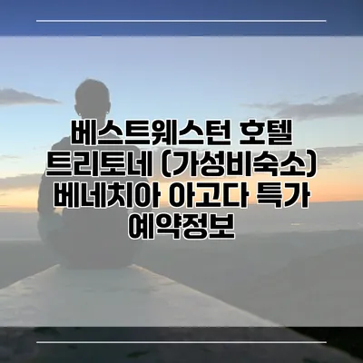 베스트웨스턴 호텔 트리토네 (가성비숙소) 베네치아 아고다 특가 예약정보