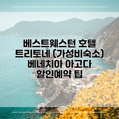 베스트웨스턴 호텔 트리토네 (가성비숙소) 베네치아 아고다 할인예약 팁