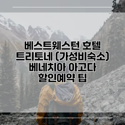 베스트웨스턴 호텔 트리토네 (가성비숙소) 베네치아 아고다 할인예약 팁