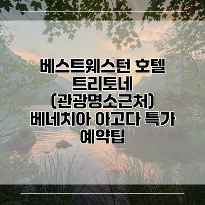 베스트웨스턴 호텔 트리토네 (관광명소근처) 베네치아 아고다 특가 예약팁