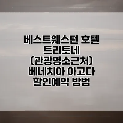 베스트웨스턴 호텔 트리토네 (관광명소근처) 베네치아 아고다 할인예약 방법