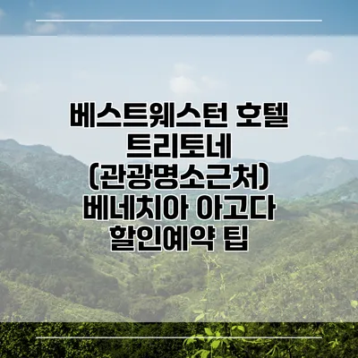 베스트웨스턴 호텔 트리토네 (관광명소근처) 베네치아 아고다 할인예약 팁