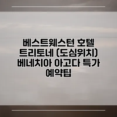 베스트웨스턴 호텔 트리토네 (도심위치) 베네치아 아고다 특가 예약팁