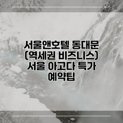 서울앤호텔 동대문 (역세권 비즈니스) 서울 아고다 특가 예약팁