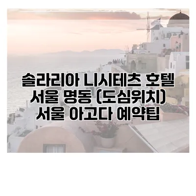 솔라리아 니시테츠 호텔 서울 명동 (도심위치) 서울 아고다 예약팁