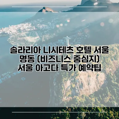 솔라리아 니시테츠 호텔 서울 명동 (비즈니스 중심지) 서울 아고다 특가 예약팁