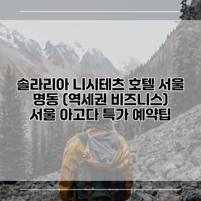 솔라리아 니시테츠 호텔 서울 명동 (역세권 비즈니스) 서울 아고다 특가 예약팁