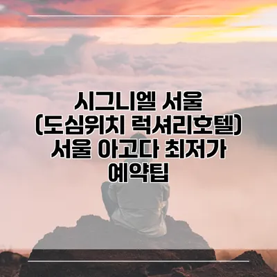 시그니엘 서울 (도심위치 럭셔리호텔) 서울 아고다 최저가 예약팁