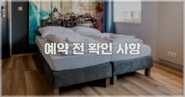 예약 전 확인 사항