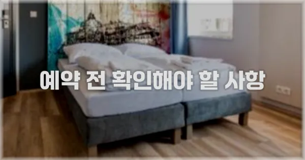 예약 전 확인해야 할 사항