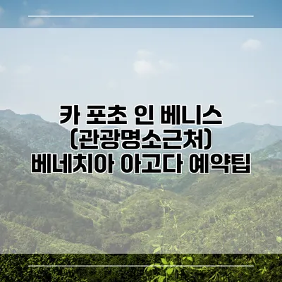 카 포초 인 베니스 (관광명소근처) 베네치아 아고다 예약팁