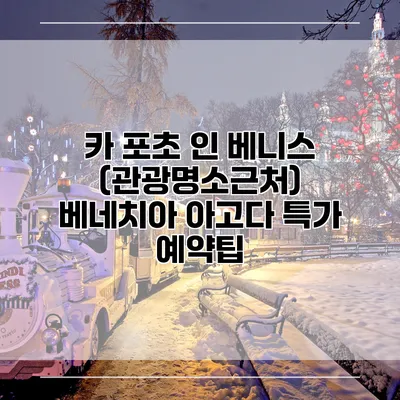 카 포초 인 베니스 (관광명소근처) 베네치아 아고다 특가 예약팁