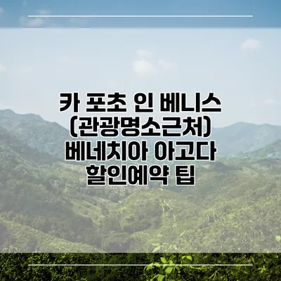 카 포초 인 베니스 (관광명소근처) 베네치아 아고다 할인예약 팁