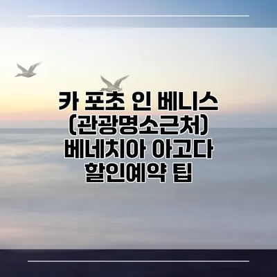 카 포초 인 베니스 (관광명소근처) 베네치아 아고다 할인예약 팁
