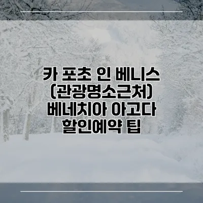 카 포초 인 베니스 (관광명소근처) 베네치아 아고다 할인예약 팁