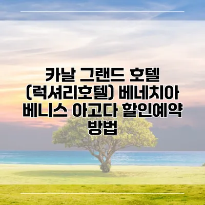 카날 그랜드 호텔 (럭셔리호텔) 베네치아 베니스 아고다 할인예약 방법