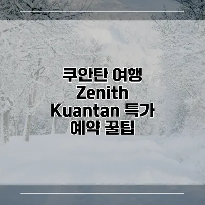 쿠안탄 여행 Zenith Kuantan 특가 예약 꿀팁