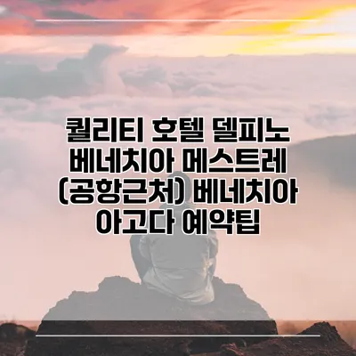 퀄리티 호텔 델피노 베네치아 메스트레 (공항근처) 베네치아 아고다 예약팁