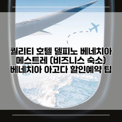 퀄리티 호텔 델피노 베네치아 메스트레 (비즈니스 숙소) 베네치아 아고다 할인예약 팁