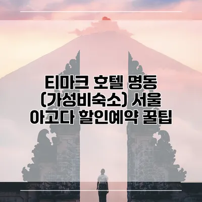 티마크 호텔 명동 (가성비숙소) 서울 아고다 할인예약 꿀팁