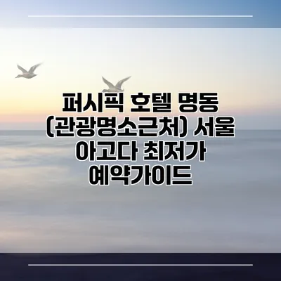퍼시픽 호텔 명동 (관광명소근처) 서울 아고다 최저가 예약가이드