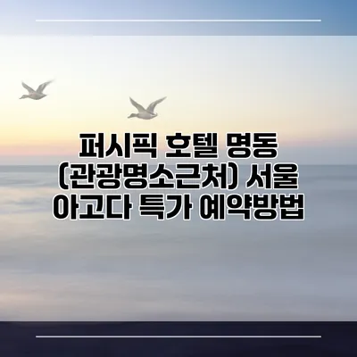 퍼시픽 호텔 명동 (관광명소근처) 서울 아고다 특가 예약방법