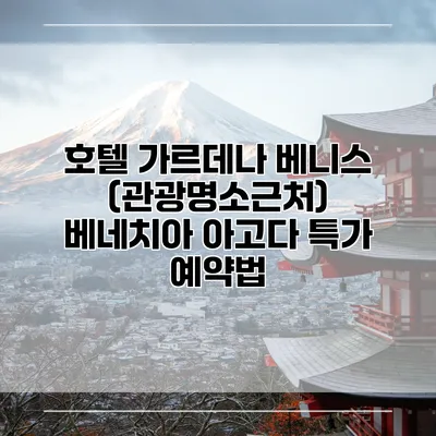 호텔 가르데나 베니스 (관광명소근처) 베네치아 아고다 특가 예약법