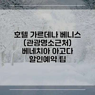 호텔 가르데나 베니스 (관광명소근처) 베네치아 아고다 할인예약 팁