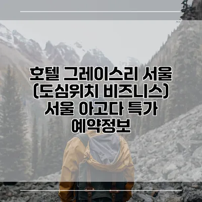 호텔 그레이스리 서울 (도심위치 비즈니스) 서울 아고다 특가 예약정보