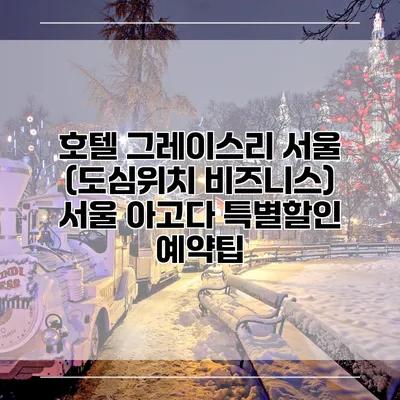 호텔 그레이스리 서울 (도심위치 비즈니스) 서울 아고다 특별할인 예약팁