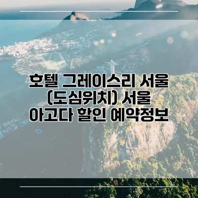호텔 그레이스리 서울 (도심위치) 서울 아고다 할인 예약정보