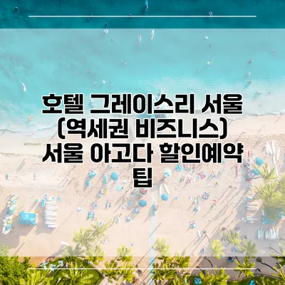 호텔 그레이스리 서울 (역세권 비즈니스) 서울 아고다 할인예약 팁