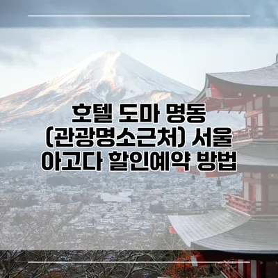 호텔 도마 명동 (관광명소근처) 서울 아고다 할인예약 방법