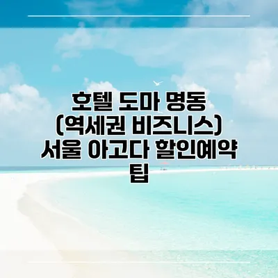 호텔 도마 명동 (역세권 비즈니스) 서울 아고다 할인예약 팁