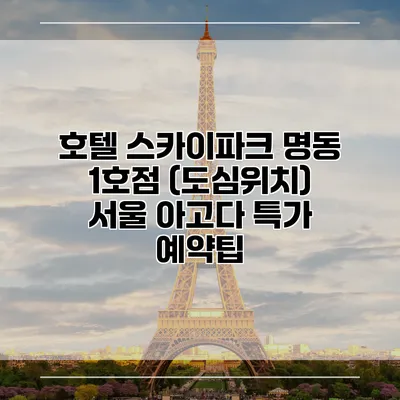 호텔 스카이파크 명동 1호점 (도심위치) 서울 아고다 특가 예약팁