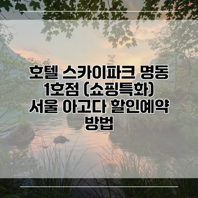 호텔 스카이파크 명동 1호점 (쇼핑특화) 서울 아고다 할인예약 방법
